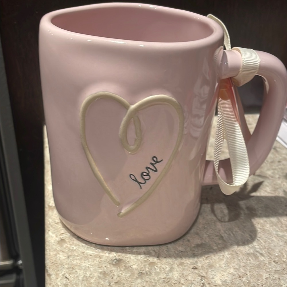 Rae Dunn Pink and Cream Love Mug